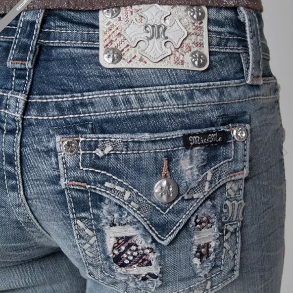 Miss Me Easy Stretch Cropped Jeans Size 23 - Picture 7 of 12